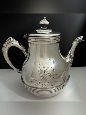 Antique Empire Mfg Co Quadruple Plate Silverplate Teapot #101 Repousse Victorian
